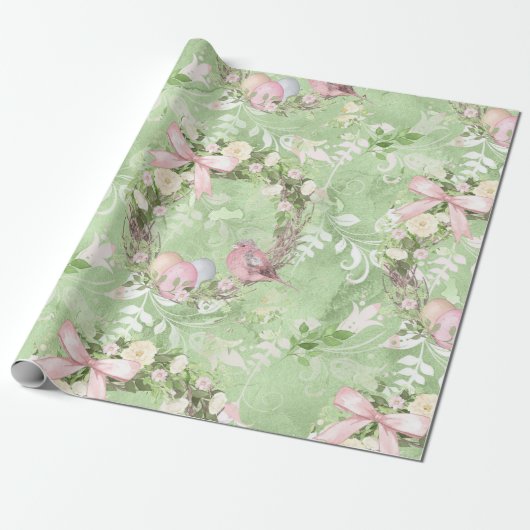 Schattige Paasvogels Cadeaupapier (Uitgerold)