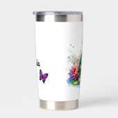 Schattige pad en vlinders gepersonaliseerd geïsoleerde drinkbeker (Rechts)