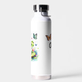Schattige pad en vlinders gepersonaliseerd waterfles (Links)