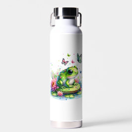 Schattige pad en vlinders gepersonaliseerd waterfles