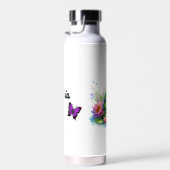 Schattige pad en vlinders gepersonaliseerd waterfles (Rechts)