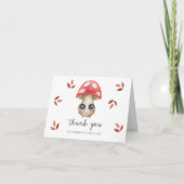 Schattige paddenstoel - baby shower dank u bedankkaart (Voorkant)