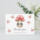 Schattige paddenstoel - baby shower dank u bedankkaart (Staand voorkant)