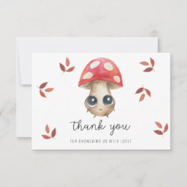 Schattige paddenstoel - baby shower dank u bedankkaart