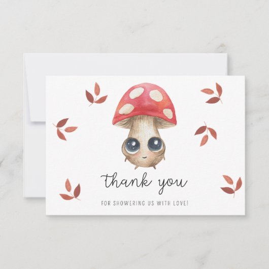 Schattige paddenstoel - babyshower bedankt (Voorkant)