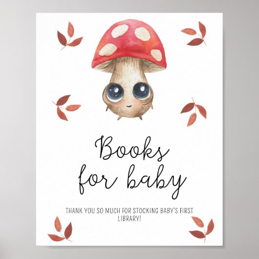 Schattige paddenstoel - Boeken voor baby poster (Voorkant)