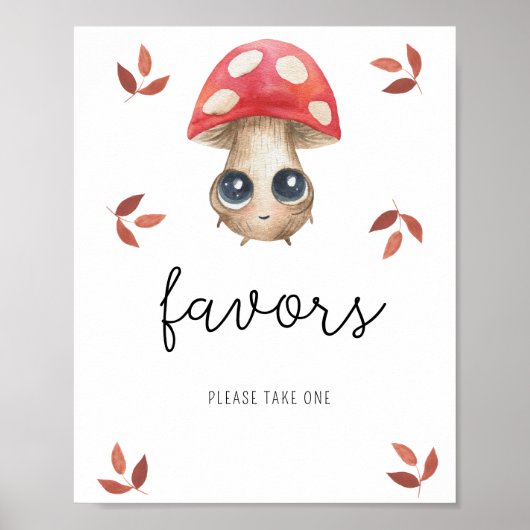 Schattige paddenstoel - Favors Poster (Voorkant)