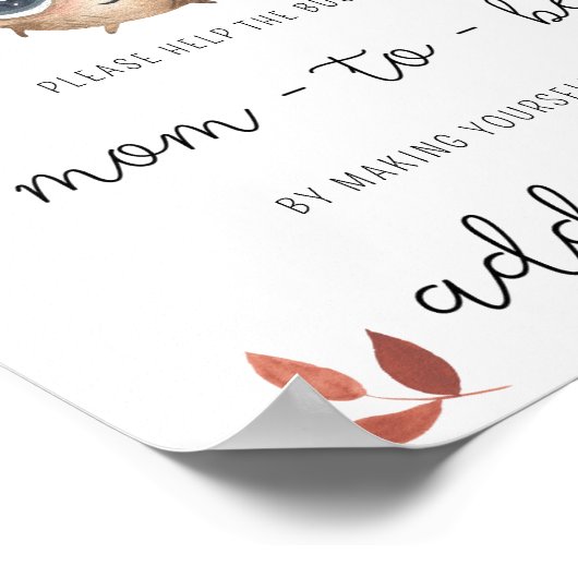 Schattige paddenstoel - Help de Drukke Moeder Adre Poster (Hoek)