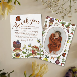 Schattige Paddenstoel Kleine Spruit Baby Shower Be Bedankkaart