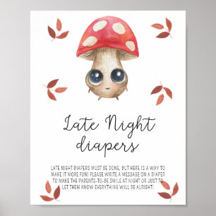 Schattige paddenstoel - Late Night Luiers Poster