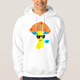 schattige paddenstoel met bril hoodie