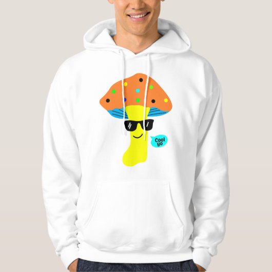 schattige paddenstoel met bril hoodie (Voorkant)