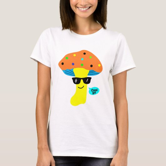 schattige paddenstoel met bril t-shirt (Voorkant)
