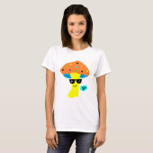 schattige paddenstoel met bril t-shirt (Voorkant volledig)