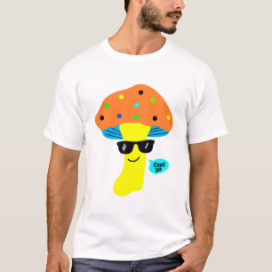 schattige paddenstoel met bril t-shirt