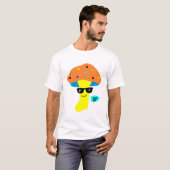 schattige paddenstoel met bril t-shirt (Voorkant volledig)