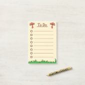 Schattige Paddenstoel Takenlijst Post-it® Notes (Op bureau)