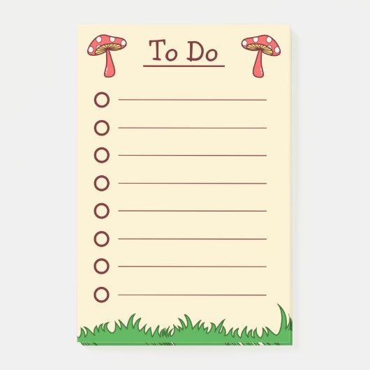 Schattige Paddenstoel Takenlijst Post-it® Notes (Voorkant)