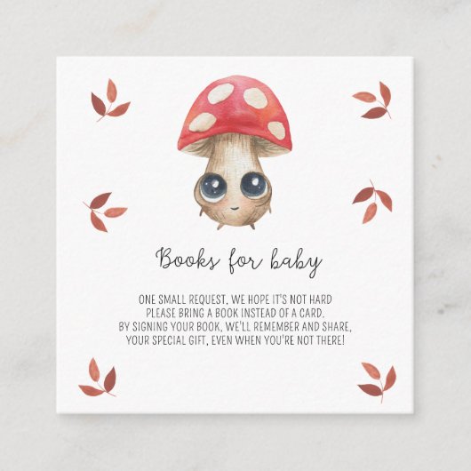 Schattige paddenstoelen - boeken voor baby ticket informatiekaartje (Voorkant)