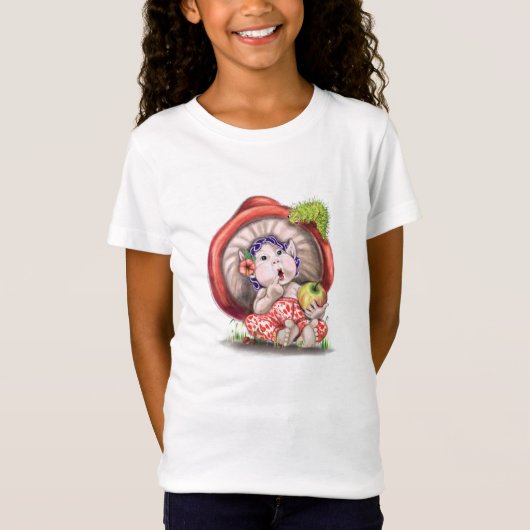 Schattige Paddestoel en Caterpillar Funny T-shirt (Voorkant)