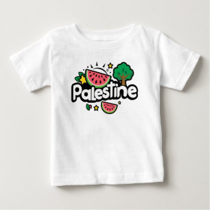Schattige Palestijns woord omgeven door watermeloe