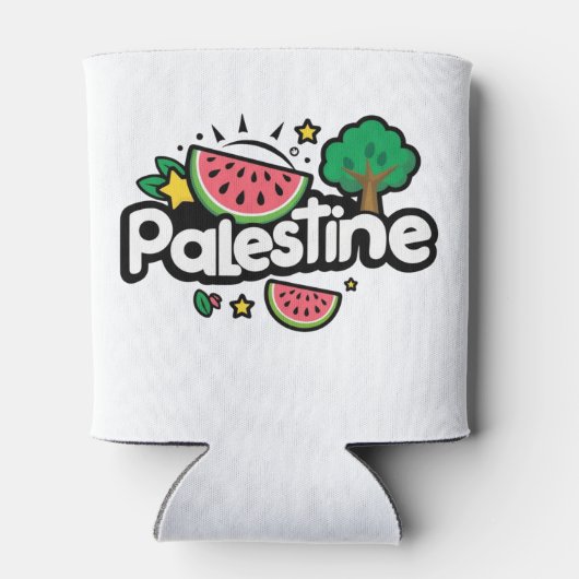 Schattige Palestijns woord omgeven door watermeloe Blikjeskoeler (Achterkant)