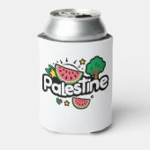 Schattige Palestijns woord omgeven door watermeloe Blikjeskoeler (Blikje Achterkant)