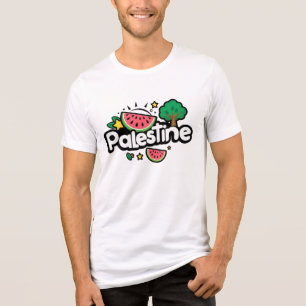 Schattige Palestijns woord omgeven door watermeloe Tri-Blend Shirt