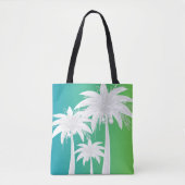 Schattige palmboom blauw groen ombre preppy Tas (Voorkant)