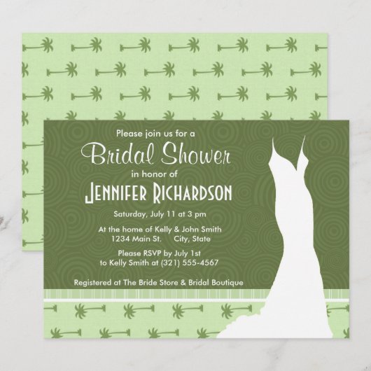 Schattige palmboompatroon kaart (Voorkant / Achterkant)