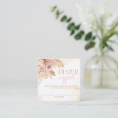 Schattige Pampas Luier Raffle Tickets Baby shower  Informatiekaartje (Staand voorkant)
