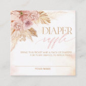 Schattige Pampas Luier Raffle Tickets Baby shower  Informatiekaartje (Voorkant)