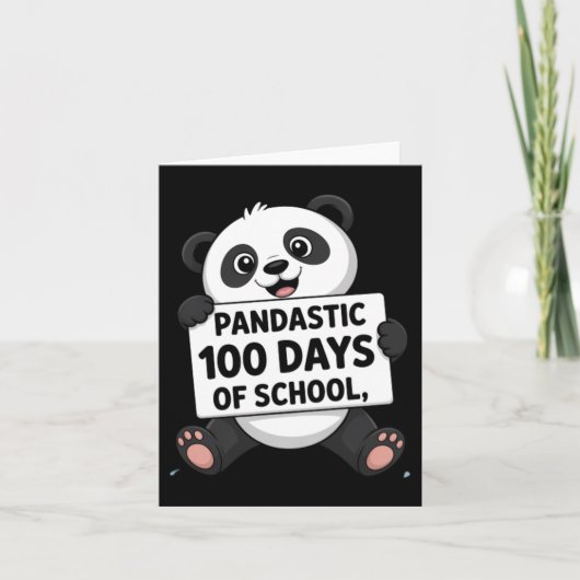 Schattige panda 100 dagen op school kaart (Voorkant)