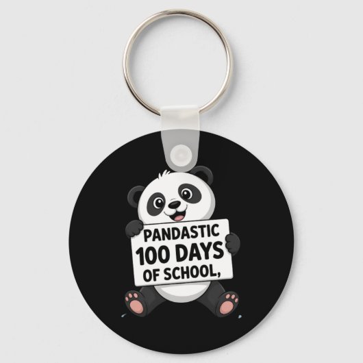 Schattige panda 100 dagen op school sleutelhanger (Voorkant)