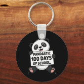 Schattige panda 100 dagen op school sleutelhanger (Voorkant)