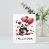 Schattige panda aangepaste valentijn feestdagenkaart (Staand voorkant)