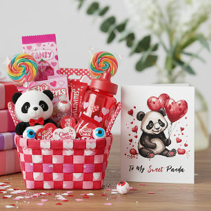 Schattige panda aangepaste valentijn feestdagenkaart