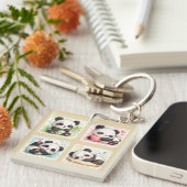 Schattige Panda Acryl Sleutelhanger Esthetisch (Voorkant Rechts)