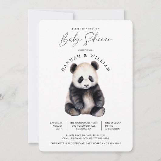 Schattige Panda Baby shower Genderneutraal Kaart (Voorkant)