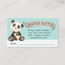 Schattige Panda Baby shower Luier Raffle Informatiekaartje