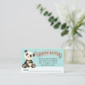 Schattige Panda Baby shower Luier Raffle Informatiekaartje (Staand voorkant)
