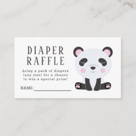 Schattige Panda Baby shower Luier Raffle Ticket Informatiekaartje