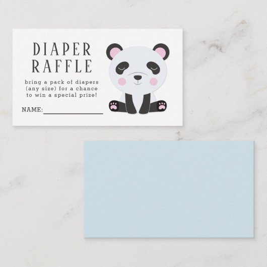 Schattige Panda Baby shower Luier Raffle Ticket Informatiekaartje (Voorkant / Achterkant)