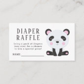 Schattige Panda Baby shower Luier Raffle Ticket Informatiekaartje (Voorkant)