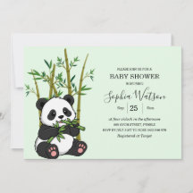 Schattige Panda Bamboe Mint Baby Shower