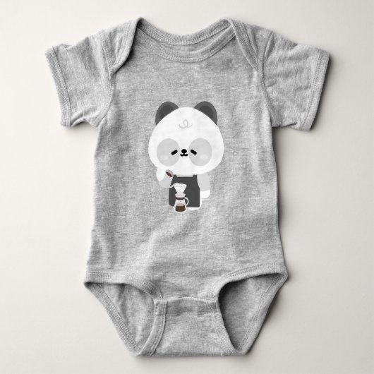 Schattige Panda Barista Romper (Voorkant)
