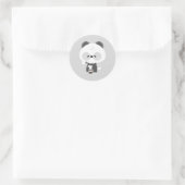 Schattige Panda Barista Ronde Sticker (Tas)