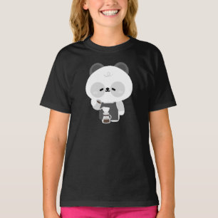 Schattige Panda Barista T-shirt