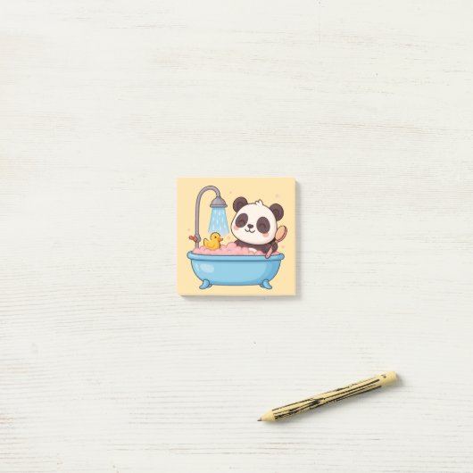 Schattige Panda Bathtime Notitieboek Post-it® Notes (Op bureau)
