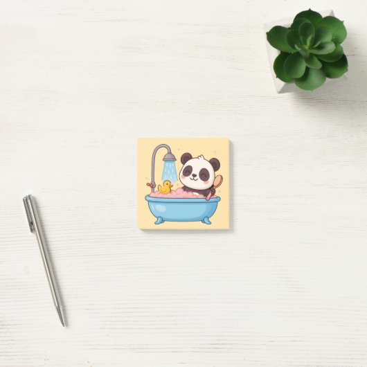 Schattige Panda Bathtime Notitieboek Post-it® Notes (Kantoor)
